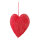 3D Herz aus Draht mit Baumwolle, mit Hänger     Groesse: 20cm    Farbe: fuchsia