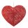 3D Heart out of wire with cotton, with hanger     Size: 40cm    Color: red