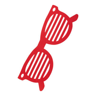 Sonnenbrille aus Karton, schwer entflammbar nach B1, doppelseitig farbig     Groesse: 23x67cm    Farbe: rot     #