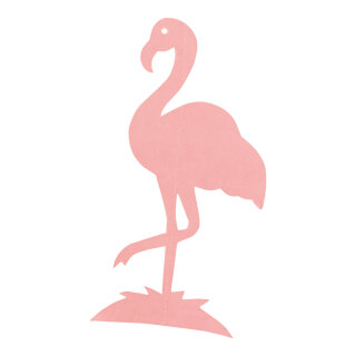 Flamingo aus Karton, schwer entflammbar nach B1, doppelseitig farbig     Groesse: 30cm    Farbe: pink     #