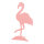 Flamingo aus Karton, schwer entflammbar nach B1, doppelseitig farbig     Groesse: 30cm    Farbe: pink