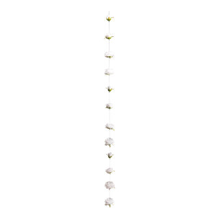 Rosengirlande 12-fach, aus Kunststeide, mit Nylonfaden     Groesse: 200cm, Rosenkopf: Ø 4-11cm    Farbe: weiß
