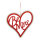 Herz mit Schriftzug »Be Mine« aus Holz, einseitig, mit Hänger     Groesse: 20cm    Farbe: rot/weiß
