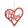 Heart with lettering »Be Mine« out of wood, one-sided, with hanger     Size: 20cm    Color: red/white