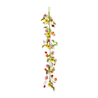 Flower garland out of artificial silk/plastic, decorated, flexible, to hang     Size: 163cm    Color: multicoloured
