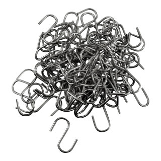S-Haken 100 Stk./Btl, aus Metall     Groesse: 35mm, Ø 2mm    Farbe: silber