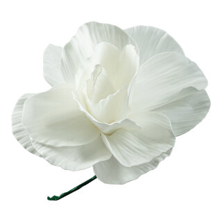 Peony rose out of foam, short stem, flexible     Size: Ø 30cm, stem: 18cm    Color: white