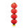 Chinesische Laterne 4-fach, aus Kunstseide, mit Quasten, zum Hängen     Groesse: 80cm, Ø 22cm    Farbe: rot/gold
