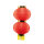 Chinese lantern 2-fold, out of artificial silk, with tassels, for hanging     Size: 50cm, Ø 22cm    Color: red/gold