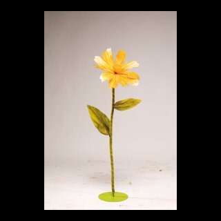 Schmuckkörbchen Blume aus Papier, mit kurzem Stiel     Groesse: Ø 40cm    Farbe: orange