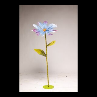 Schmuckkörbchen Blume aus Papier, mit kurzem Stiel     Groesse: Ø 60cm    Farbe: blau/lila