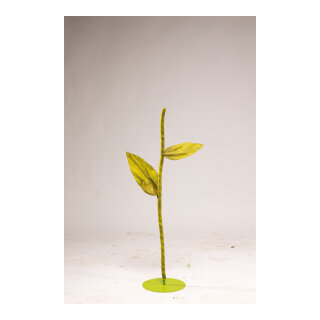 Flower stand 2-parts, out of plastic, flexible     Size: 120cm, metal base: Ø 25cm    Color: green