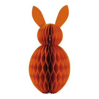 Waben Osterhase aus Kraftpapier, faltbar, mit Magnetverschluss     Groesse: 40cm    Farbe: orange