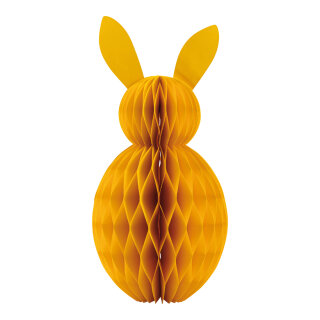 Waben Osterhase aus Kraftpapier, faltbar, mit Magnetverschluss     Groesse: 40cm    Farbe: gelb