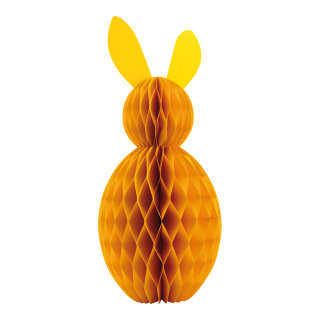 Waben Osterhase aus Kraftpapier, faltbar, mit Magnetverschluss     Groesse: 60cm    Farbe: gelb