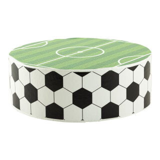 Football pedestal out of styrofoam, printed with playing field     Size: Ø 30cm, h: 11cm    Color: multicoloured
