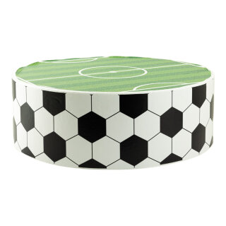 Fußball Podest aus Styropor, mit Spielfeld bedruckt     Groesse: Ø 60cm, H: 21cm    Farbe: bunt     #