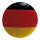Deutschland Fußball aus Kunststoff, doppelseitig bedruckt, flach     Groesse: Ø 30cm    Farbe: schwarz/rot/gold     #