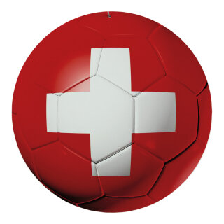 Schweiz Fußball aus Kunststoff, doppelseitig bedruckt, flach     Groesse: Ø 30cm    Farbe: rot/weiß     #