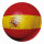 Fußball aus Kunststoff, doppelseitig bedruckt, flach     Groesse: Ø 30cm    Farbe: rot/gelb     #