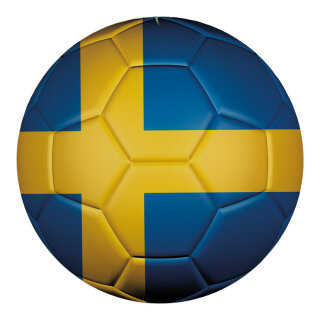 Football out of plastic, double-sided printed, flat     Size: Ø 30cm    Color: blue/yellow