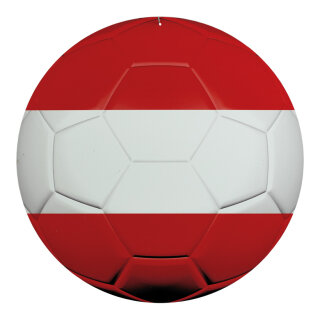 Football out of plastic, double-sided printed, flat     Size: Ø 50cm    Color: red/white