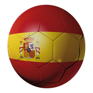 Fußball aus Kunststoff, doppelseitig bedruckt, flach     Groesse: Ø 50cm    Farbe: rot/gelb     #