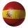 Fußball aus Kunststoff, doppelseitig bedruckt, flach     Groesse: Ø 50cm    Farbe: rot/gelb     #