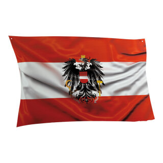 Flag out of plastic, double-sided printed, flat     Size: 58x40cm    Color: red/white