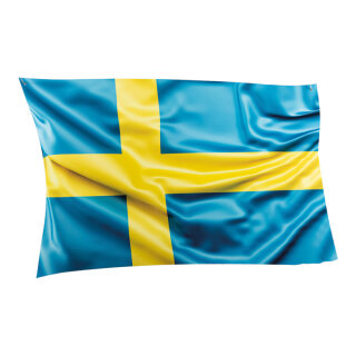 Flag out of plastic, double-sided printed, flat     Size: 58x40cm    Color: blue/yellow