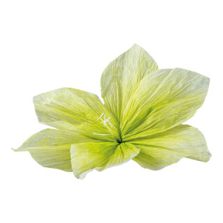 Blütenkopf aus Papier, mit kurzem Stiel, biegsam     Groesse: Ø 60cm, Stiel: 5cm    Farbe: grün/weiß