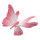 Butterfly with clip out of paper, flexible     Size: 30cm    Color: pink/white