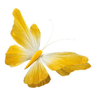 Butterfly with clip out of paper, flexible     Size: 60cm    Color: orange/white