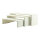 Holzpräsenter im 3-er Set      Groesse: 1: 56x18x18cm, 2: 47x17,5x14,5cm, 3: 42x17,5x10cm    Farbe: weiß