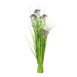 Grasbündel mit »Queen Ann« Blümchen, Kunststoff Größe:Ø 25cm, 75cm Farbe: grün/violett    #