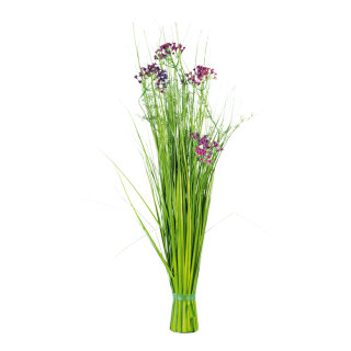 Grasbndel mit Queen Ann Blmchen, Kunststoff     Groesse:  25cm, 75cm - Farbe: grn/violett