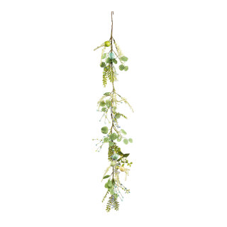 Garland out of plastic/artificial silk, decorated     Size: 150cm    Color: green