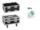 EUROLITE Set 16x LED Silent Par 6 QCL floor wh + Case