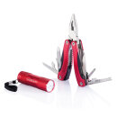 Multitool und Taschenlampen Set Farbe: rot