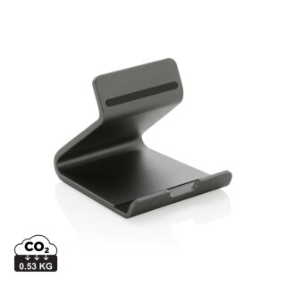 Terra Tablet- und Telefonständer aus RSC recyceltem Aluminiu Farbe: grau