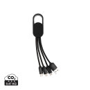 4-in-1 Kabel mit Karabiner-Clip Farbe: schwarz