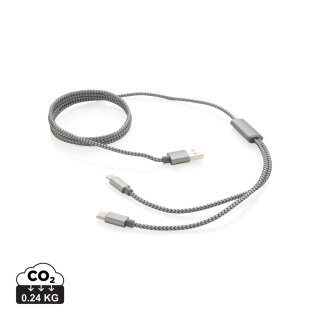 3-in-1 umwobenes Kabel Farbe: grau