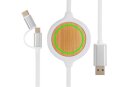 3-in-1 Kabel mit 5W Bambus Wireless Charger Farbe: weiß