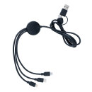 6-in-1 Kabel aus RCS recyceltem TPE und recyceltem Plastik Farbe: schwarz