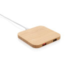5W-Wireless-Charger aus Bambus mit USB Farbe: braun