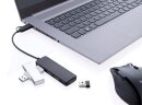 RCS recycelter USB-Hub mit Dual-Input Farbe: schwarz