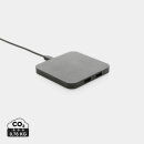 10W Wireless Charger aus RSC recycl. Kunststoff mit Dual-USB Farbe: schwarz