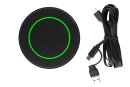 10W Wireless Charger aus RCS Standard recyceltem Kunststoff Farbe: schwarz