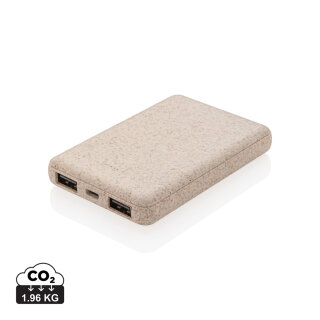 Weizenstroh 5.000 mAh Pocket Powerbank Farbe: khaki