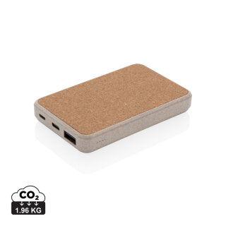 Kork und Weizen 5.000 mAh Pocket-Powerbank Farbe: khaki